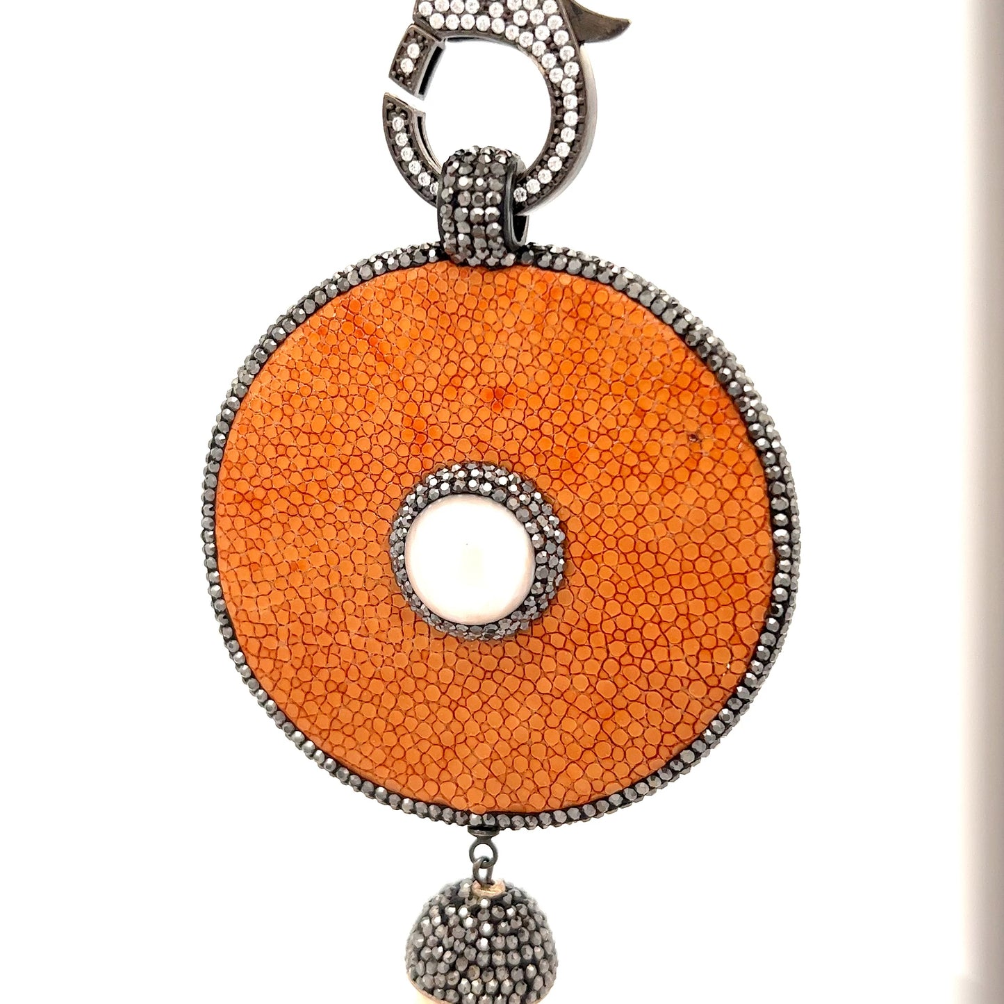 Camel Leather Pearl Pendant - Born To Glam