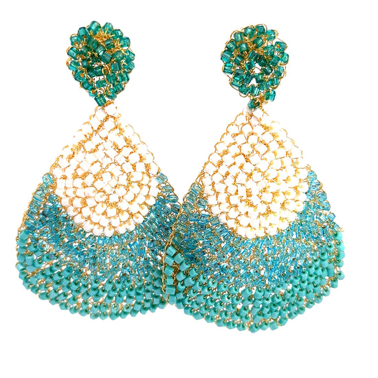 Green and Turquoise Teardrop Earring - Born To Glam