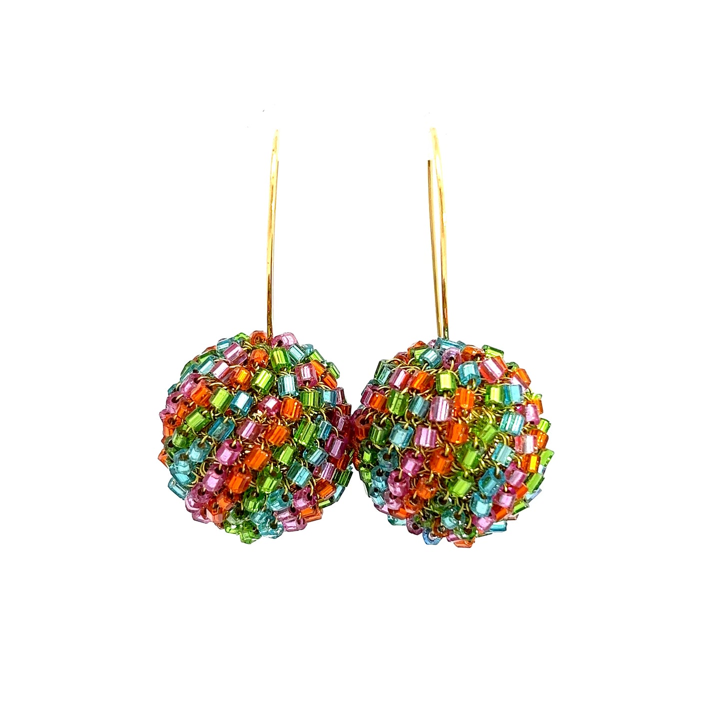 Multicolor Crystal Sphere Dangle Earring - Born To Glam
