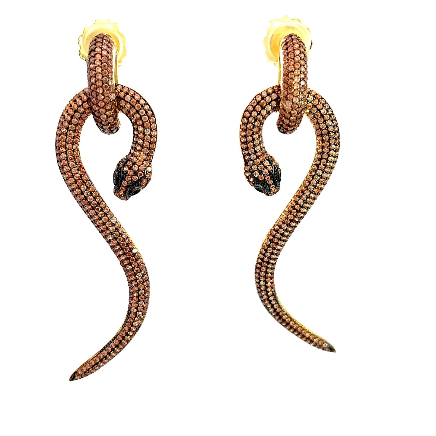 Champagne Serpent Sterling Silver Earring - Born To Glam