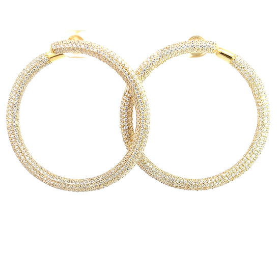 Crystal CZ Gold Hoop Earring - Born To Glam