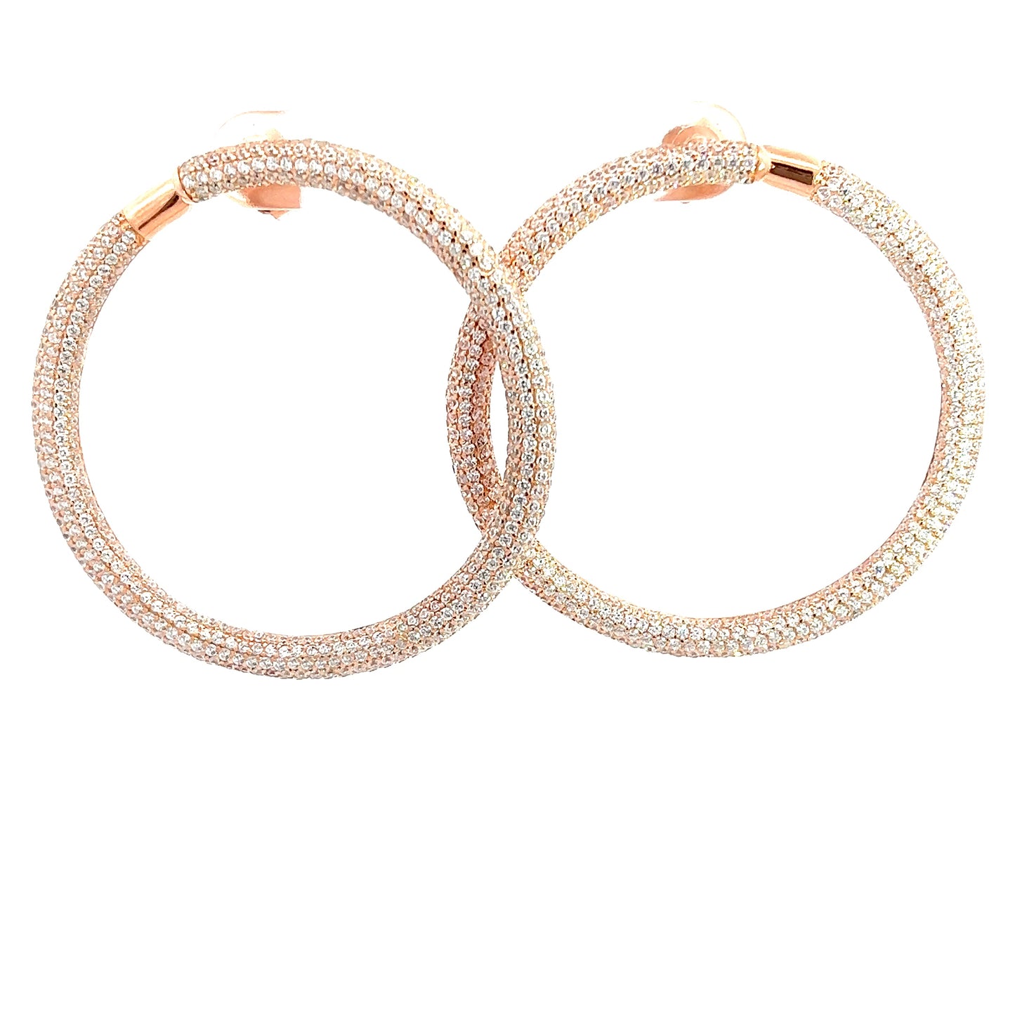 Crystal CZ Rose Gold Hoop Earring - Born To Glam