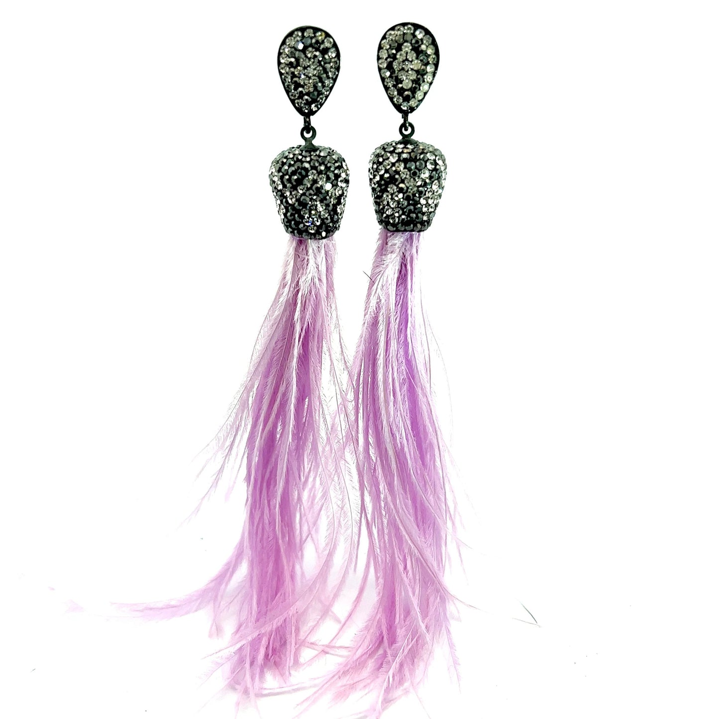 Lavender Feather Statement Earring - Born To Glam