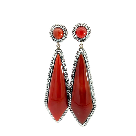 Carnelian Crystal Sterling Silver Earring - Born To Glam