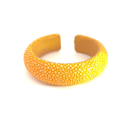 Load image into Gallery viewer, Yellow Shagreen Cuff - Born To Glam
