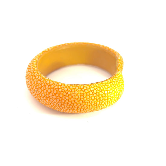 Load image into Gallery viewer, Yellow Shagreen Cuff - Born To Glam
