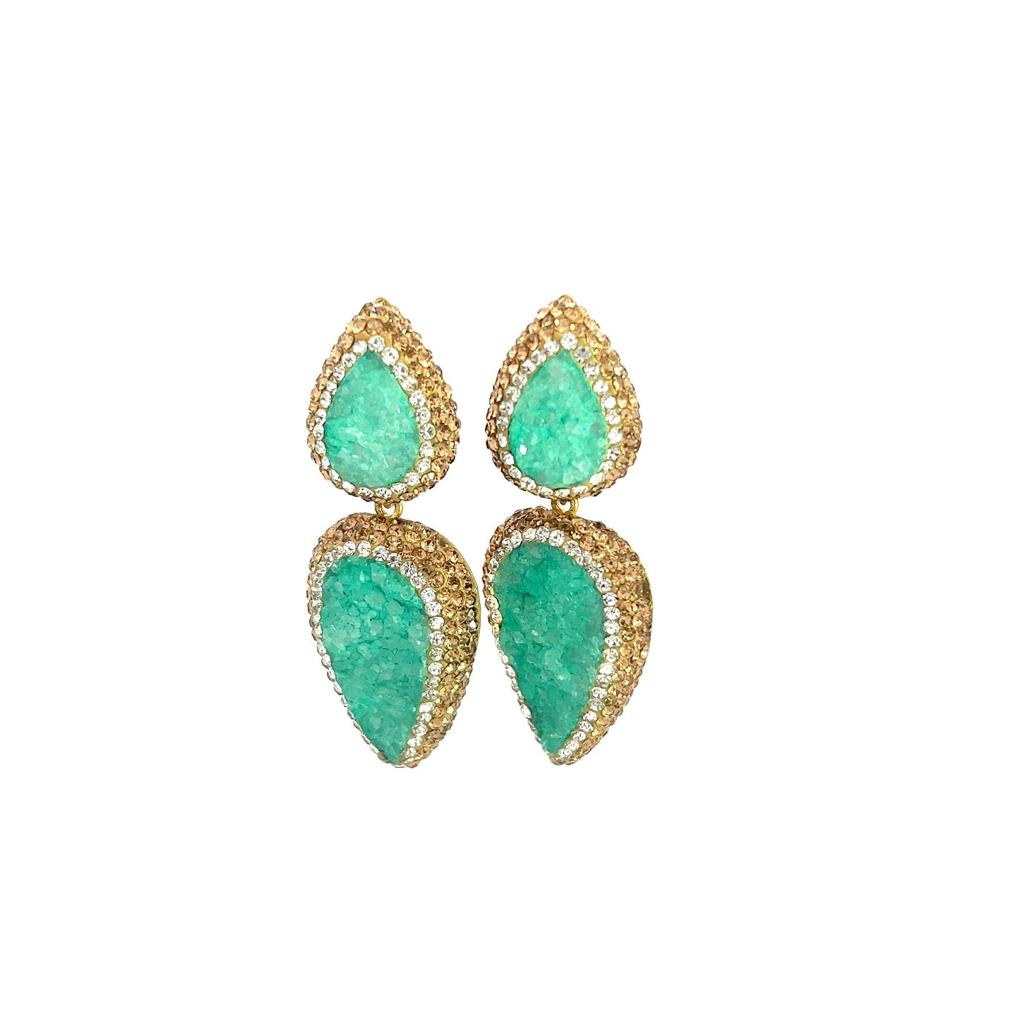 Load image into Gallery viewer, Mint Gemstone Teardrop Dangle Earring - Born To Glam
