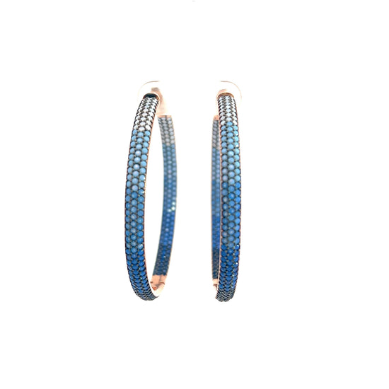 Blue Sterling Silver Hoop Earring - Born To Glam