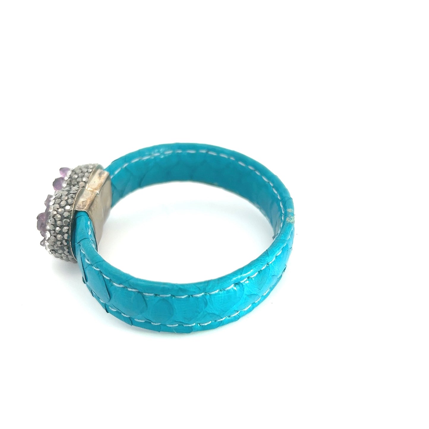 Turquoise Small Splendor Gemstone Leather Cuff Bracelet - Born To Glam