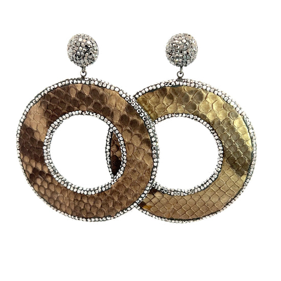 Exotic Python Crystal Sterling Silver Earrings - Born To Glam