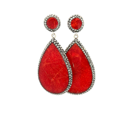 Red Gemstone Crystal Earring - Born To Glam