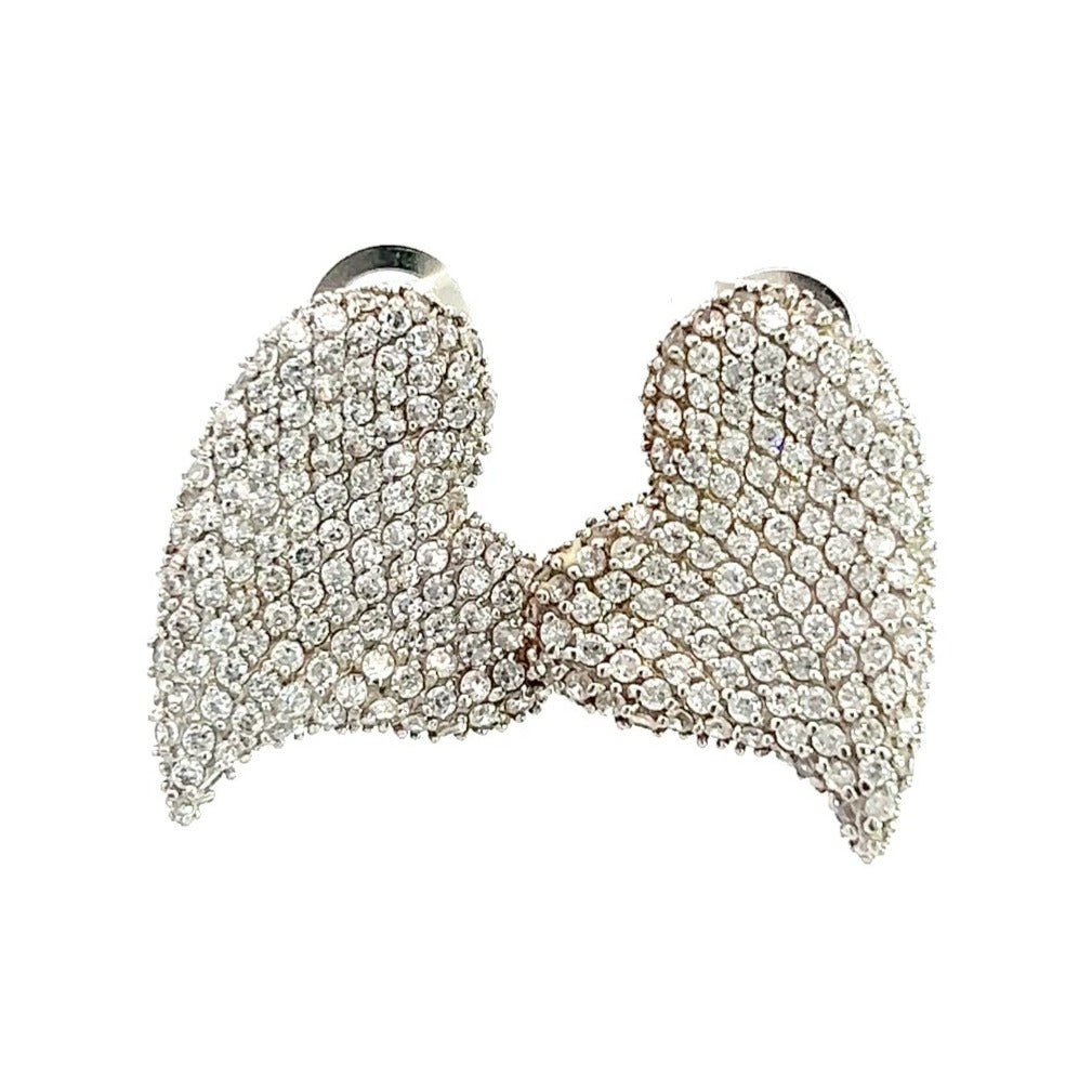 Load image into Gallery viewer, Silver Crystal Heart Sterling Silver Stud Earring - Born To Glam
