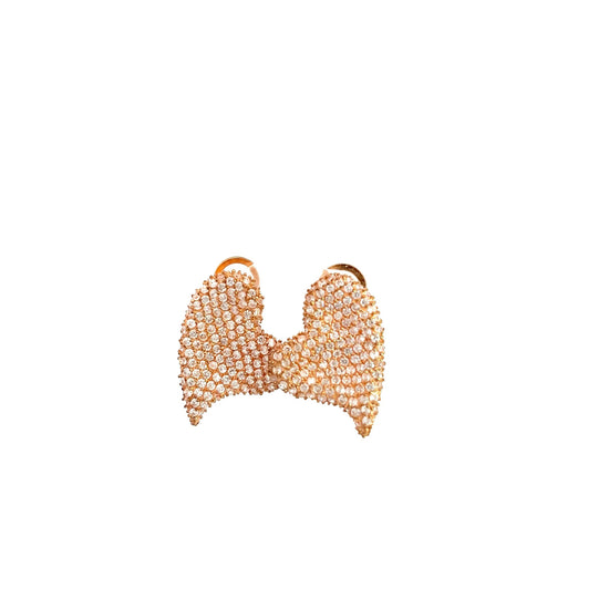 Load image into Gallery viewer, Gold Crystal Heart Sterling Silver Stud Earring - Born To Glam

