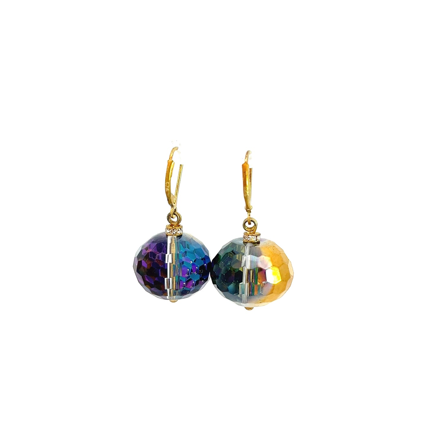 Load image into Gallery viewer, Golden Crystal Ball Dangle Earring - Born To Glam
