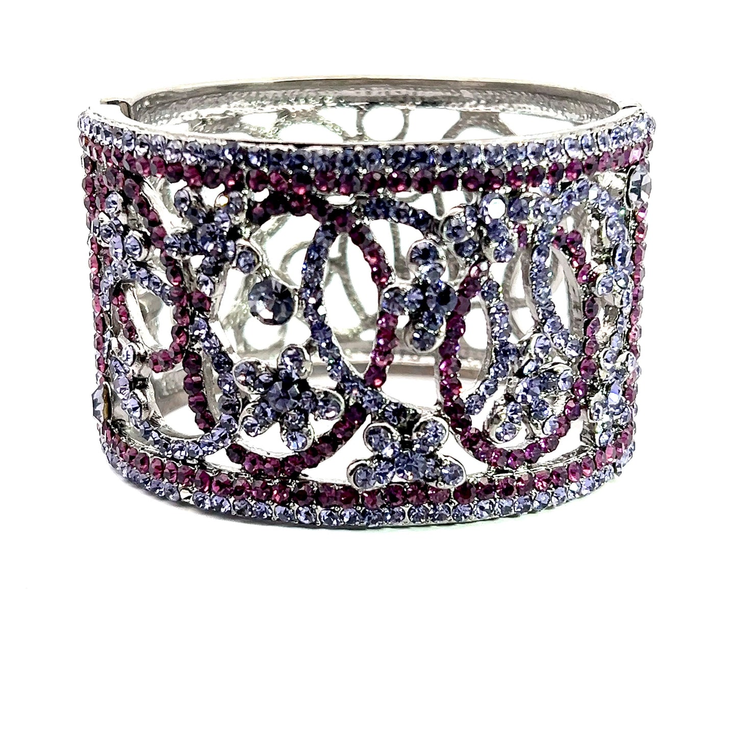 Purple Crystal Cuff Bracelet - Born To Glam