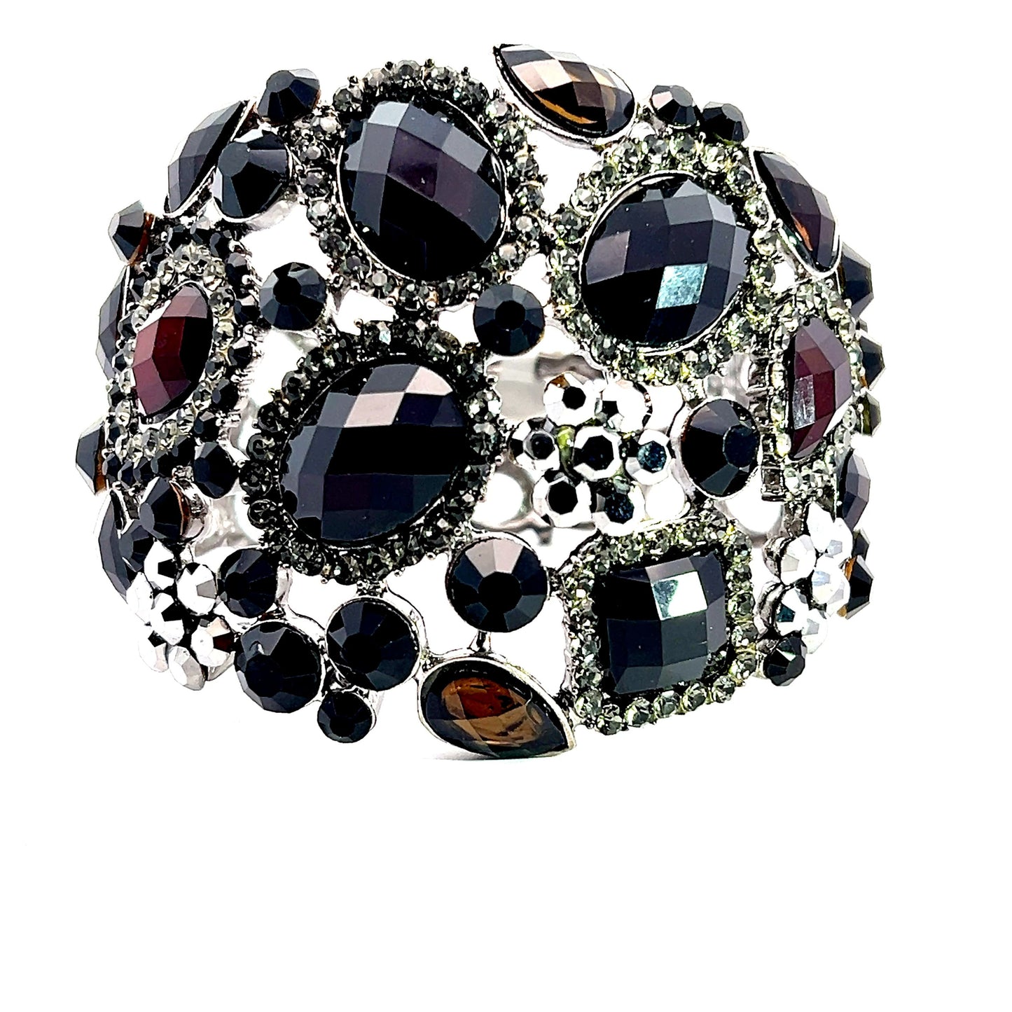 Black Large Crystal Cuff Bracelet - Born To Glam