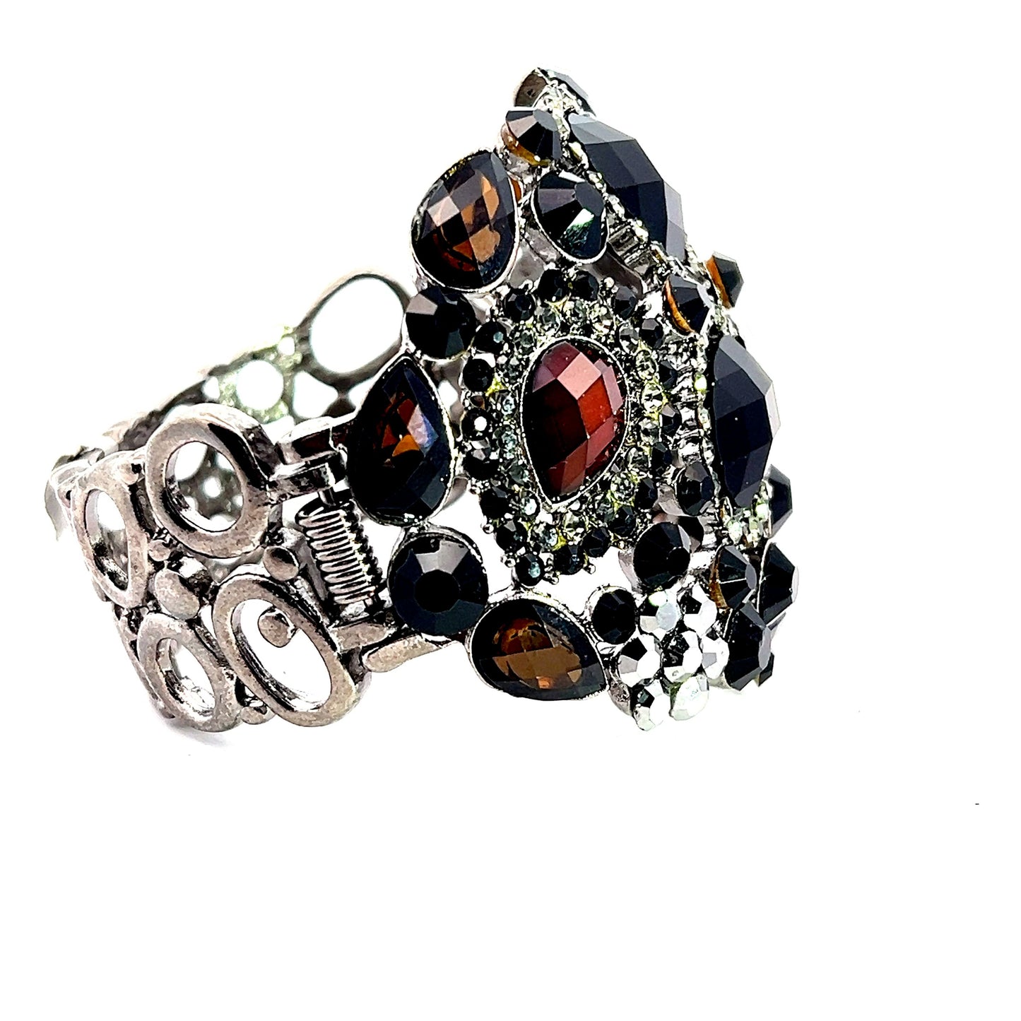 Load image into Gallery viewer, Black Large Crystal Cuff Bracelet - Born To Glam
