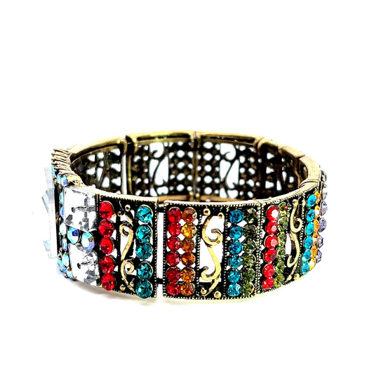 Load image into Gallery viewer, Multicolor Crystal Square Bracelet - Born To Glam
