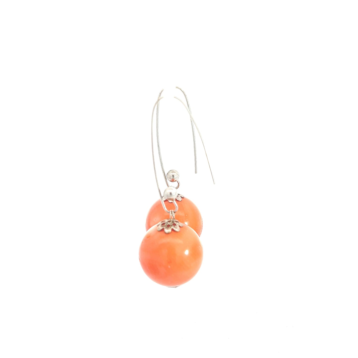 Coral Dangle Sterling Silver Earring - Born To Glam