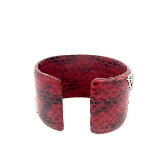 Load image into Gallery viewer, Red Python Turquoise Cuff Bracelet - Born To Glam

