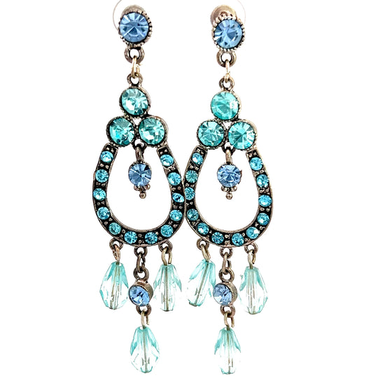 Turquoise Crystal Dangle Earring - Born To Glam
