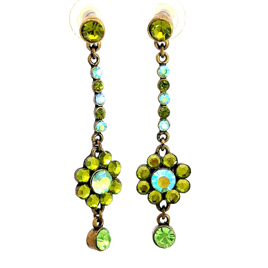 Green Flower Drop Earring - Born To Glam
