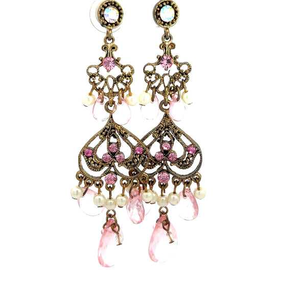 Pink & Pearl Chandelier Earring - Born To Glam