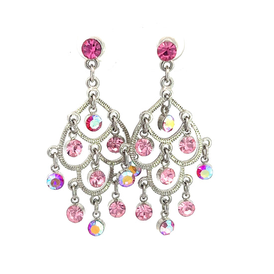 Load image into Gallery viewer, Pink Iridescent Dangle Earring - Born To Glam
