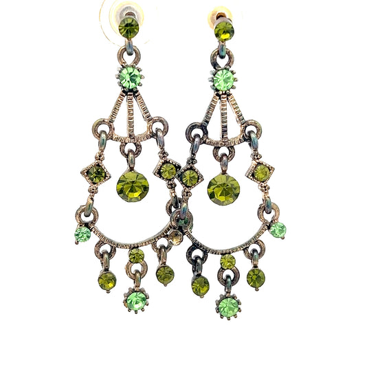 Green Crystal Small Chandelier Earring - Born To Glam