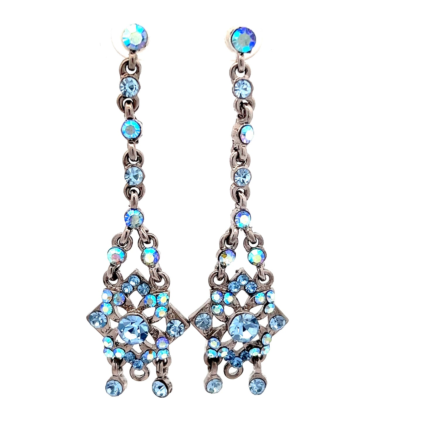 Load image into Gallery viewer, Blue Crystal Iridescent Drop Earring - Born To Glam
