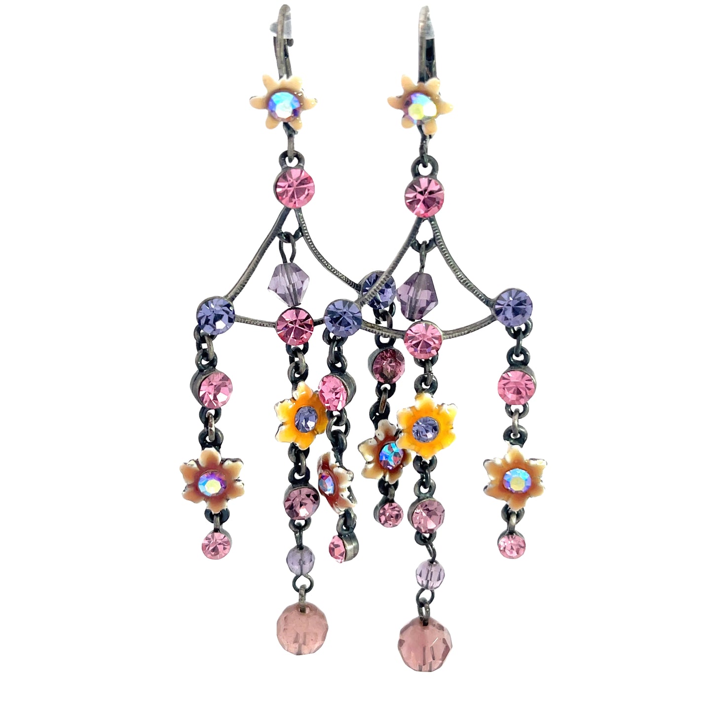 Multicolor Flower Chandelier Earring - Born To Glam