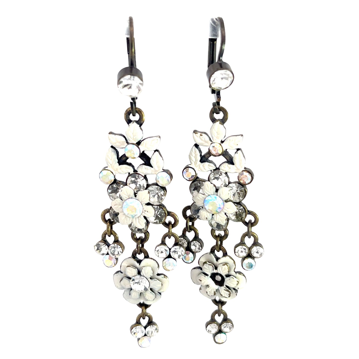 Load image into Gallery viewer, White Flower Long Dangle Earring - Born To Glam
