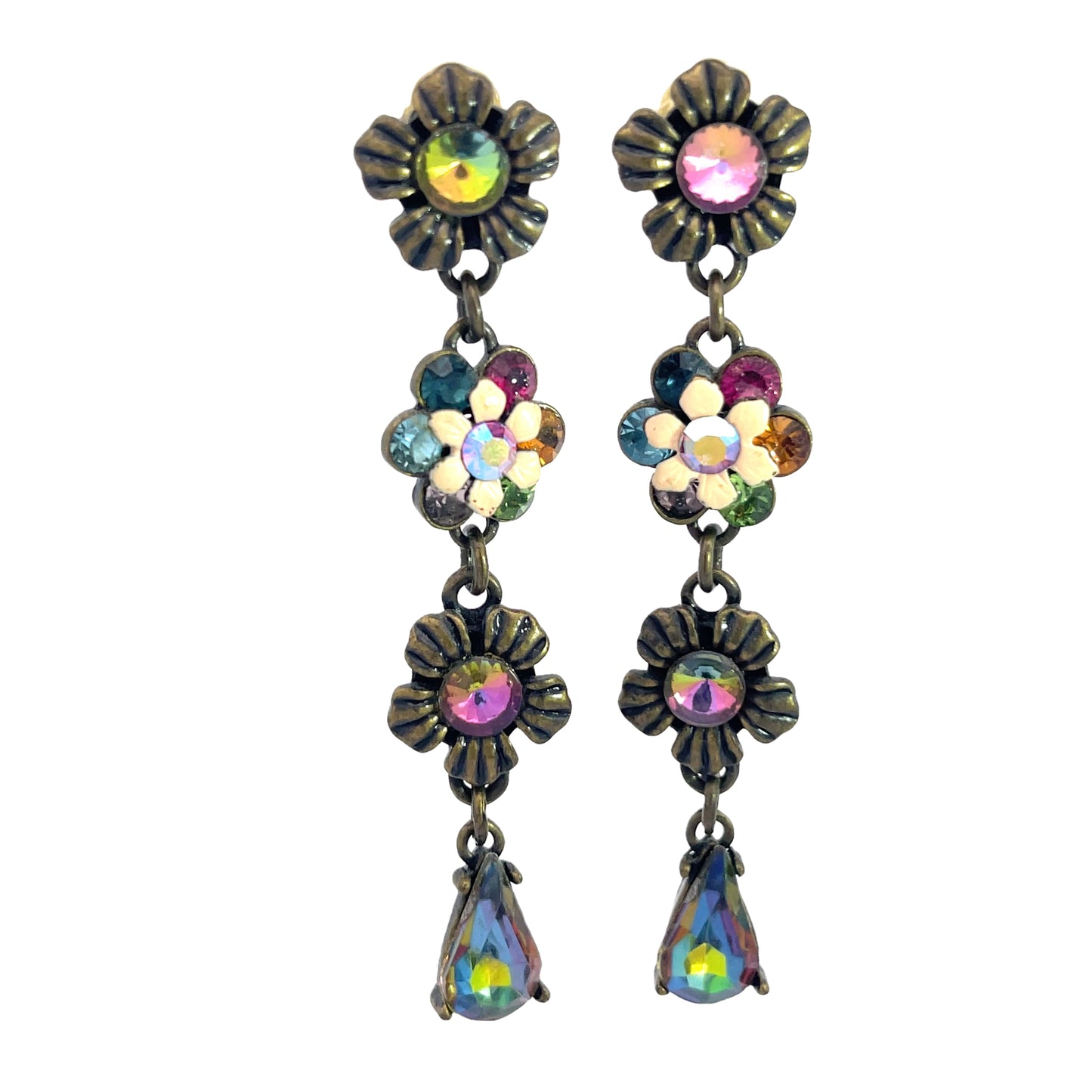 Multicolor Floral Long Earring - Born To Glam