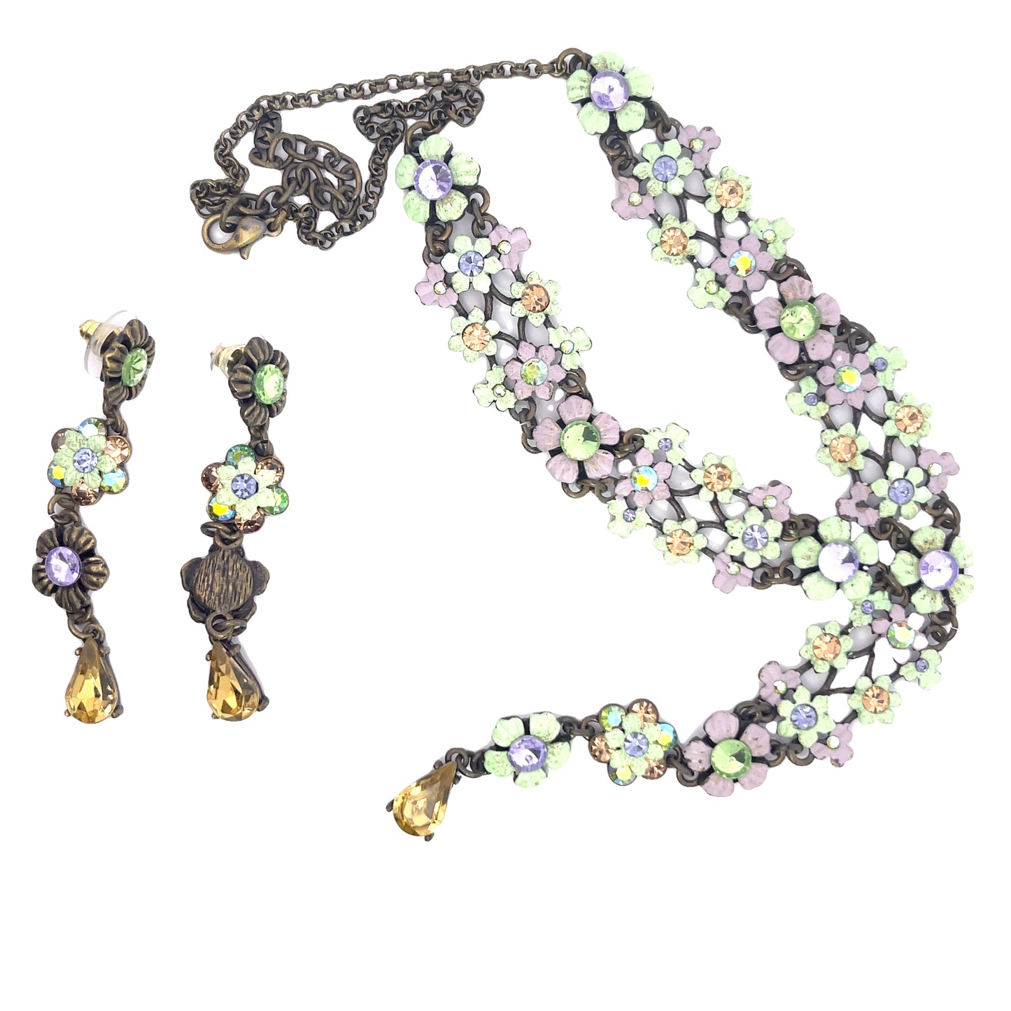 Pastel Flower Necklace & Earring Set - Born To Glam