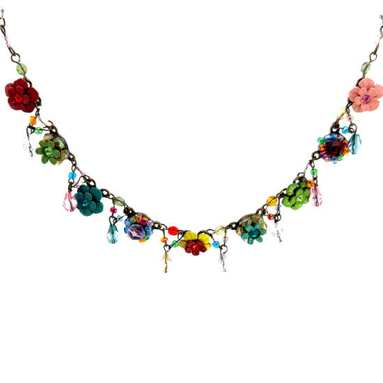 Multicolor Delicate Flower Necklace - Born To Glam