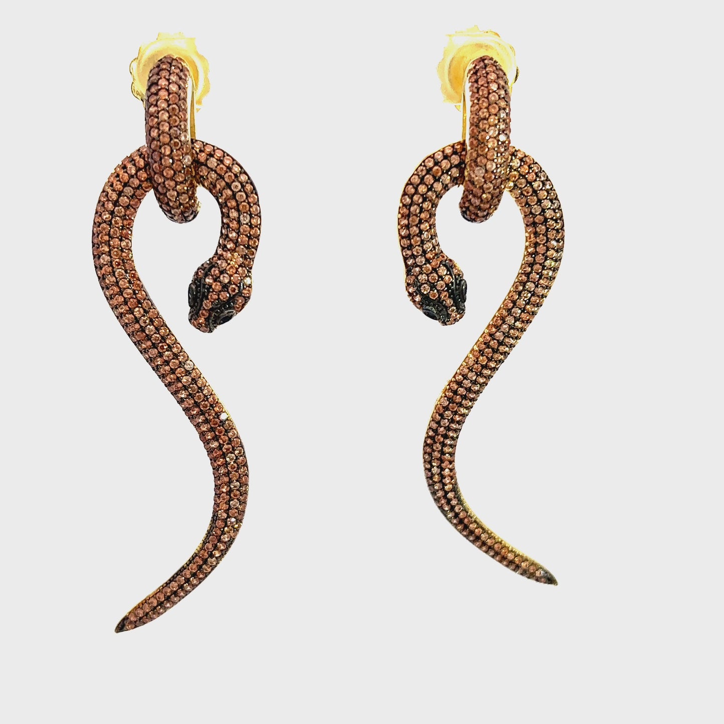 Load and play video in Gallery viewer, Champagne Serpent Sterling Silver Earring
