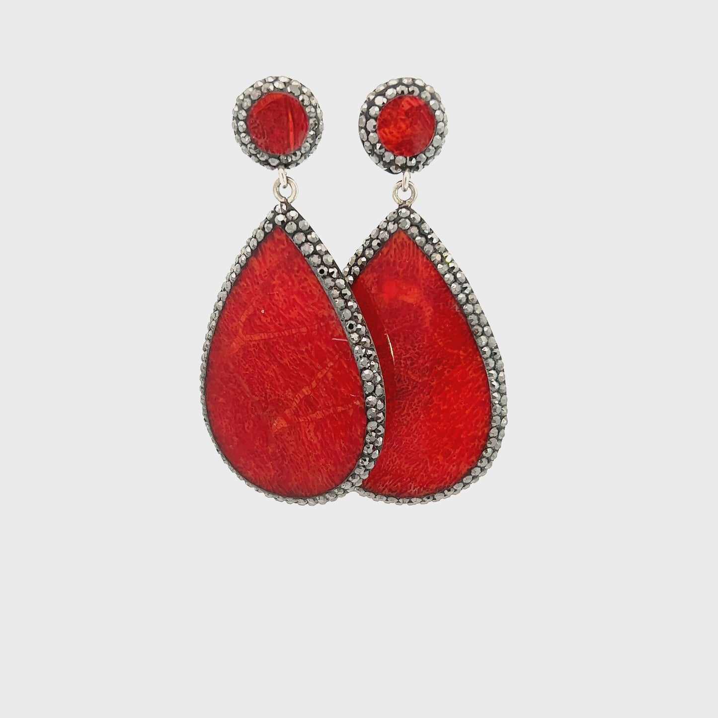 Load and play video in Gallery viewer, Red Gemstone Crystal Earring
