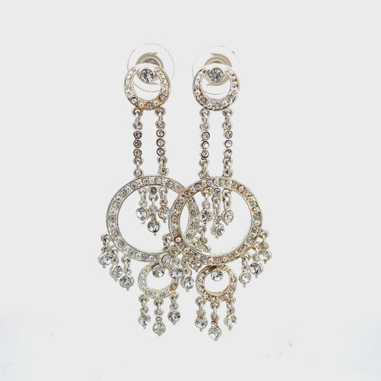 Load and play video in Gallery viewer, Crystal Circle Chandelier Earring

