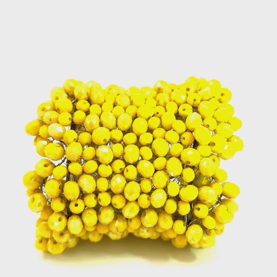 Load and play video in Gallery viewer, Yellow Luxe Crystal Cascade Extra Large Statement Bracelet
