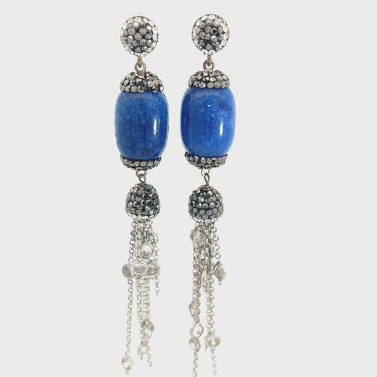 Load and play video in Gallery viewer, Royal Blue Long Earring
