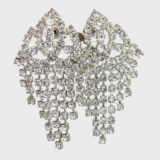 Load and play video in Gallery viewer, Rhinestone Cascade Statement Earring
