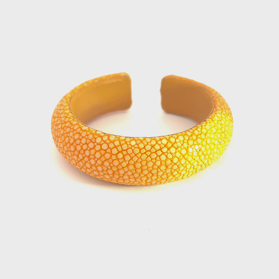 Load and play video in Gallery viewer, Yellow Shagreen Cuff
