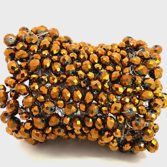 Load and play video in Gallery viewer, Gold Luxe Crystal Cascade Extra Large Statement Bracelet
