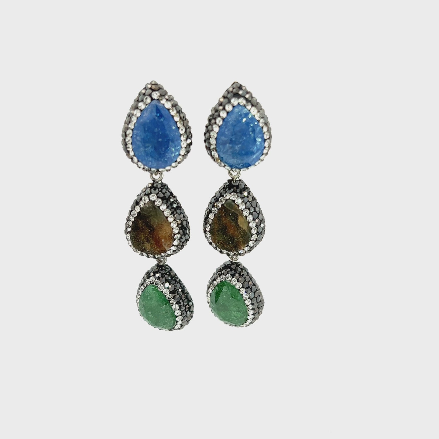 Load and play video in Gallery viewer, Blue Green Drop Earring
