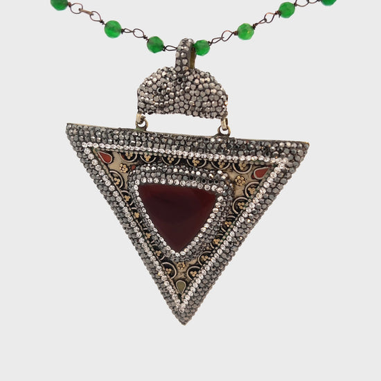 Load and play video in Gallery viewer, Carnelian Necklace With Triangle Pendant
