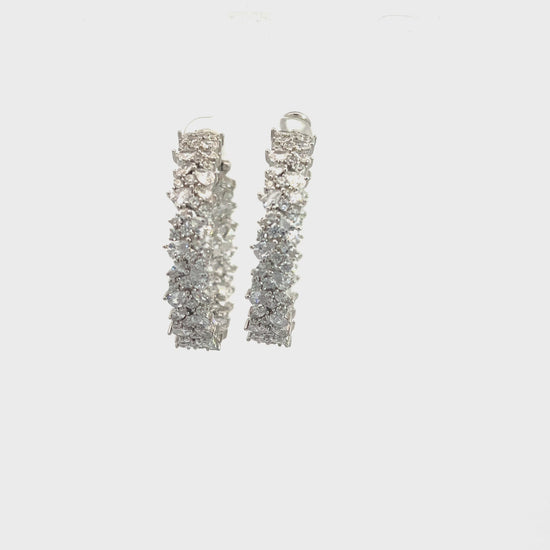Silver Radiance Cubic Crystal Hoop Earrings