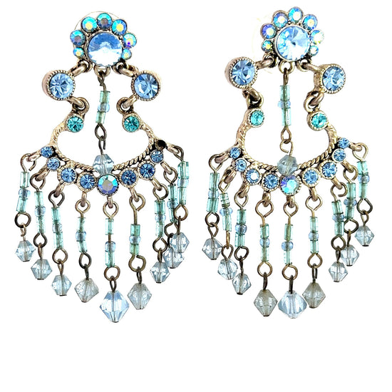 Blue Crystal Chandelier Earring - Born To Glam