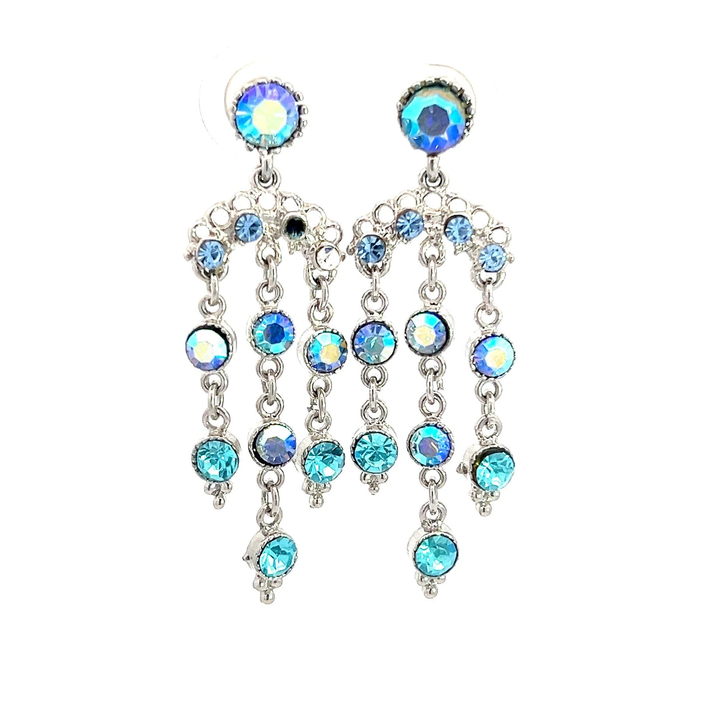 Load image into Gallery viewer, Blue Iridescent Dangle Earring - Born To Glam
