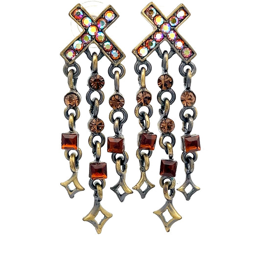 Brown & Iridescent Dangle Earring - Born To Glam