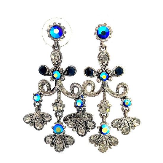 Black & Iridescent Small Chandelier Earring - Born To Glam
